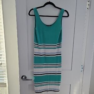 Tommy Bahama Teal and White Striped Dress Size XS